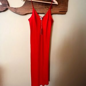 New Midi Red Slip Dress